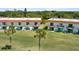 Rear aerial view of condo buildings showing balcony views at 26 Ocean Palm Villa S # 26, Flagler Beach, FL 32136