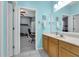 Clean bathroom showcasing a vanity with natural light, complemented by an attached bedroom at 14867 Bonnybridge Dr, Orlando, FL 32826