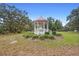 Scenic gazebo with a red roof surrounded by green landscaping and trees on a sunny day at 23510 Oak Prairie Cir, Sorrento, FL 32776