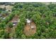 Aerial view of a beautiful home nestled within a lush green canopy of trees, offering privacy and a serene setting at 3005 Se 156Th Place Rd, Summerfield, FL 34491
