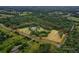 Aerial view with lot lines of a property surrounded by lush greenery in the area at 20250 Nw 71St Ct, Micanopy, FL 32667