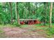 Exterior view of red wood barn on wooded property at 20250 Nw 71St Ct, Micanopy, FL 32667
