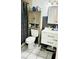 Bathroom featuring a toilet, vanity with sink, and shower with stylish shower curtain at 251 Celery Cir, Oviedo, FL 32765