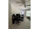 Spacious office with neutral carpet, ceiling fan, and natural light perfect for remote work at 3875 Shaftbury Pl, Oviedo, FL 32765