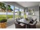 Sunroom dining area featuring multiple windows with backyard view and kitchen with sink at 4261 Sw 62Nd Loop, Ocala, FL 34474