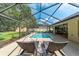 Enjoy lounging by the crystal clear screened-in pool, surrounded by well maintained landscaping and patio at 5005 Se 47Th Terrace Rd, Ocala, FL 34480