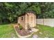 Outdoor shed situated in landscaped backyard, providing extra storage and appeal at 5005 Se 47Th Terrace Rd, Ocala, FL 34480