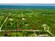 Aerial view of secluded property featuring mature trees and a cozy home, outlined in red at 3682 Jack Pine Ln, Ormond Beach, FL 32174