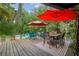 Relaxing backyard deck featuring lounge chairs, dining area, and a view of the swimming pool at 5881 Avenue H, Mc Intosh, FL 32664