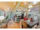 Open layout combines the kitchen and dining area with wood floors at 5881 Avenue H, Mc Intosh, FL 32664