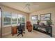 Bedroom with neutral carpet, a ceiling fan, and lots of natural light at 3017 Mission Lakes Dr, Lakeland, FL 33803