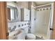 Clean bathroom with shower, vanity, and medicine cabinet at 337 Swingle St, Frostproof, FL 33843