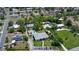 A picturesque aerial view of a charming neighborhood featuring lush greenery and well-maintained homes with swimming pools at 711 Springer Dr # 2, Lake Wales, FL 33853