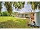 Expansive backyard featuring lush green grass and a back patio perfect for outdoor entertaining at 301 S Clinch Lake Blvd, Frostproof, FL 33843