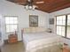 Bedroom featuring hardwood ceiling, ceiling fan, and matching wooden furniture at 3567 Red Oak Ct, Lake Wales, FL 33898