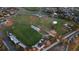 Drone eye view of neighborhood baseball and soccer fields. Stellar active rec center for Gathering fun at 711 Springer Dr # 9, Lake Wales, FL 33853