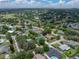 Aerial view of neighborhood featuring the home with a fenced backyard and an in-ground swimming pool at 1144 Cephia St, Lake Wales, FL 33853