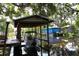 View of boat under a covered dock with a boat lift on the waterfront canal at 1422 Avenue H Sw, Winter Haven, FL 33880