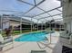 Inviting backyard with screened pool and ample seating and entertaining space at 2200 Mallory Cir, Haines City, FL 33844