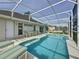 Backyard with a screened pool and patio area with seating at 2200 Mallory Cir, Haines City, FL 33844