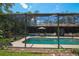 Backyard pool and patio area featuring a privacy screen enclosure at 7591 Limonia Dr, Indian Lake Estates, FL 33855