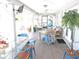 Inviting screened patio with tile flooring, comfortable seating, and a mounted television for outdoor entertainment at 882 Redwood Way, Lake Wales, FL 33898