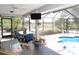 Spacious screened-in pool patio featuring tile flooring, comfortable seating, and a clear view of the refreshing pool at 882 Redwood Way, Lake Wales, FL 33898