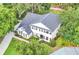 Beautiful home with manicured lawn, black shutters, fresh landscaping, and large driveway at 7365 Millbrook Oaks Dr, Lakeland, FL 33813