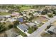 Aerial view of a house featuring a gray roof and a well-maintained backyard, with surrounding houses at 1918 Dr Martin L King Jr Way, Haines City, FL 33844