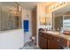 Functional bathroom with a shower, vanity, and neutral color scheme; practical and well-maintained at 1619 Prairie Blossom Dr, Lakeland, FL 33810