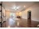 Spacious living room featuring vaulted ceilings, recessed lighting, and sliding glass doors to the patio at 1619 Prairie Blossom Dr, Lakeland, FL 33810