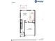 First floor plan featuring open gathering room, cafe, kitchen, and garage at 2429 Leeds St, Haines City, FL 33844