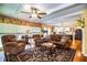 Cozy living room with leather sofa and two armchairs at 7525 Catherine Dr, Lakeland, FL 33810