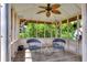 Interior of gazebo with seating and ceiling fan at 1819 Meadowbrook Ave, Lakeland, FL 33803