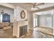 Living room with a decorative fireplace at 415 W Beacon Rd, Lakeland, FL 33803