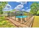 Screened, refreshing pool with lounge chairs at 415 W Beacon Rd, Lakeland, FL 33803