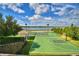 Overhead view of basketball and tennis courts, plus a gazebo, offering diverse recreation at 5126 Villa Crest Way, Auburndale, FL 33823
