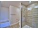 Spacious bathroom with glass shower enclosure and separate soaking tub at 4712 Grandview Glen Dr, Auburndale, FL 33823