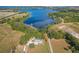 Stunning aerial view of a charming property with a serene lake as its backdrop at 309 W Frederick Ave, Dundee, FL 33838
