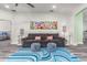 Cozy living room with comfy couch and stylish rug at 185 St Thomas Dr, Mulberry, FL 33860