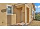 Inviting front entrance showcasing the home's address and a charming, covered entryway at 531 Las Fuentes Dr, Kissimmee, FL 34746