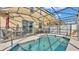 Private pool with screened enclosure and patio at 531 Las Fuentes Dr, Kissimmee, FL 34746