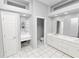 Double vanity bathroom with a separate toilet and shower at 1520 Royal Forest Loop, Lakeland, FL 33811