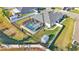 Aerial view showing house, pool, and shed at 241 Walkers Point Dr, Auburndale, FL 33823