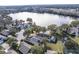 Aerial view of lakefront homes and community at 731 Lake Clark Ct, Lakeland, FL 33813