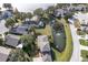 Aerial view of homes and lakefront property at 731 Lake Clark Ct, Lakeland, FL 33813