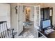 Home office with built-in shelving and hardwood floors at 731 Lake Clark Ct, Lakeland, FL 33813