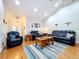 Open living room with hardwood floors, comfortable seating and stylish decor at 7405 Havenwood Dr, Lakeland, FL 33810