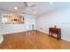 Spacious living room featuring hardwood floors and French doors at 7405 Havenwood Dr, Lakeland, FL 33810