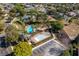 Community pool area with palm trees and lounge chairs at 252 Magneta Loop, Auburndale, FL 33823
